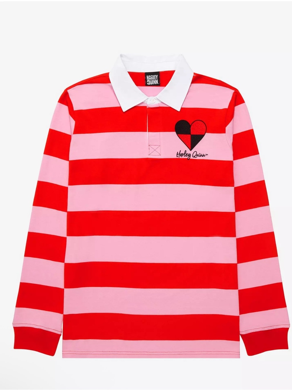 DC Comics Batman Harley Quinn Embroidered Rugby Shirt